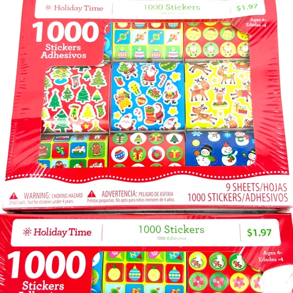 Holiday Time 1000 Christmas Stickers – 9 Sheets (NEW) 2 Pack - Picture 4 of 9